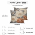 thumbnail image 3 of Waterproof Throw Pillow Covers Set of 2, 16x16 Inch Vintage Spring Floral Decorative Pillowcases Outdoor Pillow Slip Cushion Covers Set for Couch Tent Orange Grey Watercolor Flower, 3 of 7