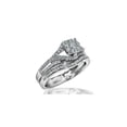 thumbnail image 2 of Midwest Jewellery Brdial Wedding set Real diamonds 10K White gold .45cttw Vintage inspired pave 2pc, 2 of 6