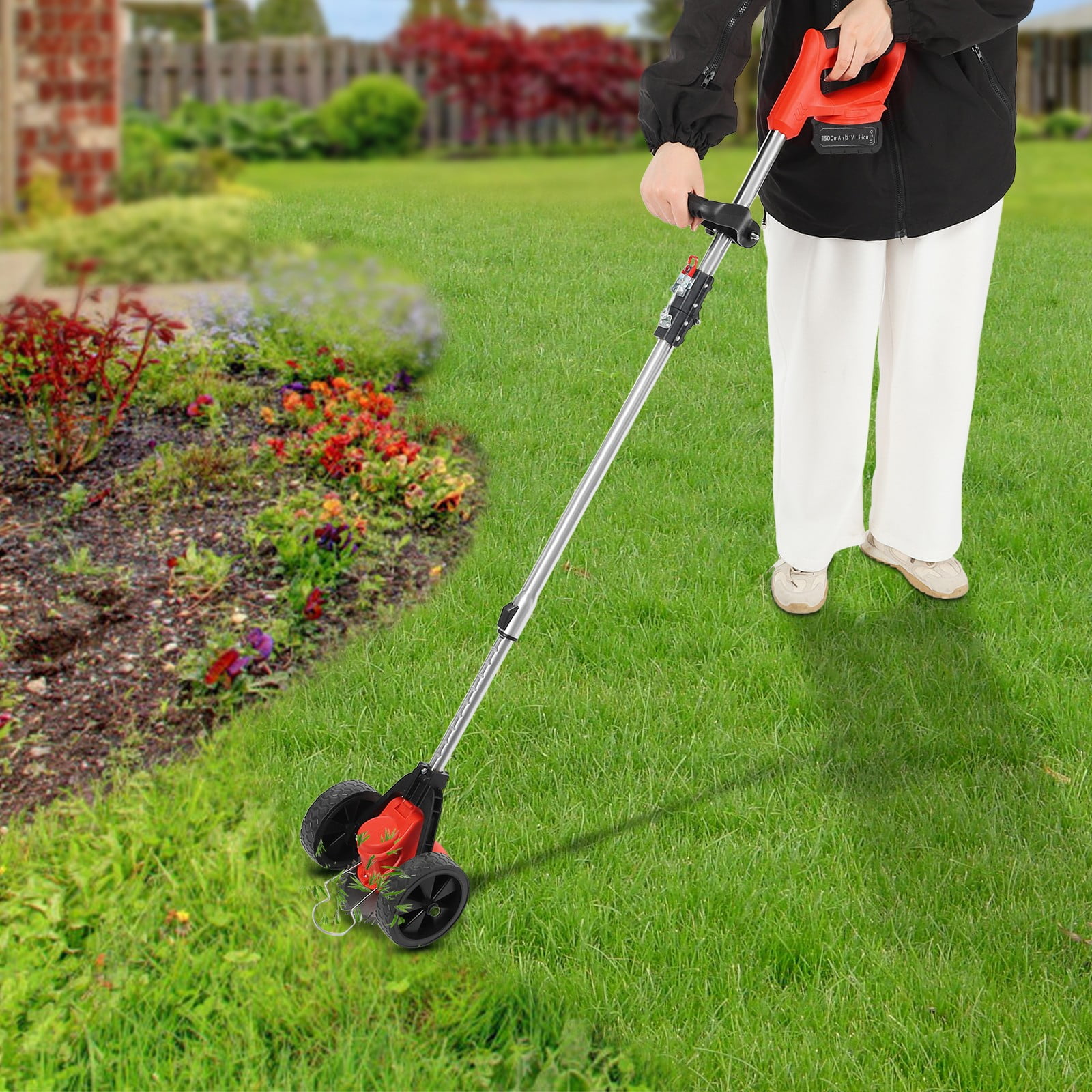 Cordless String Trimmer & Edger, Electric Weed Trimmer, Battery Powered Weed Eater with 2 Li-on Batteries & Charger