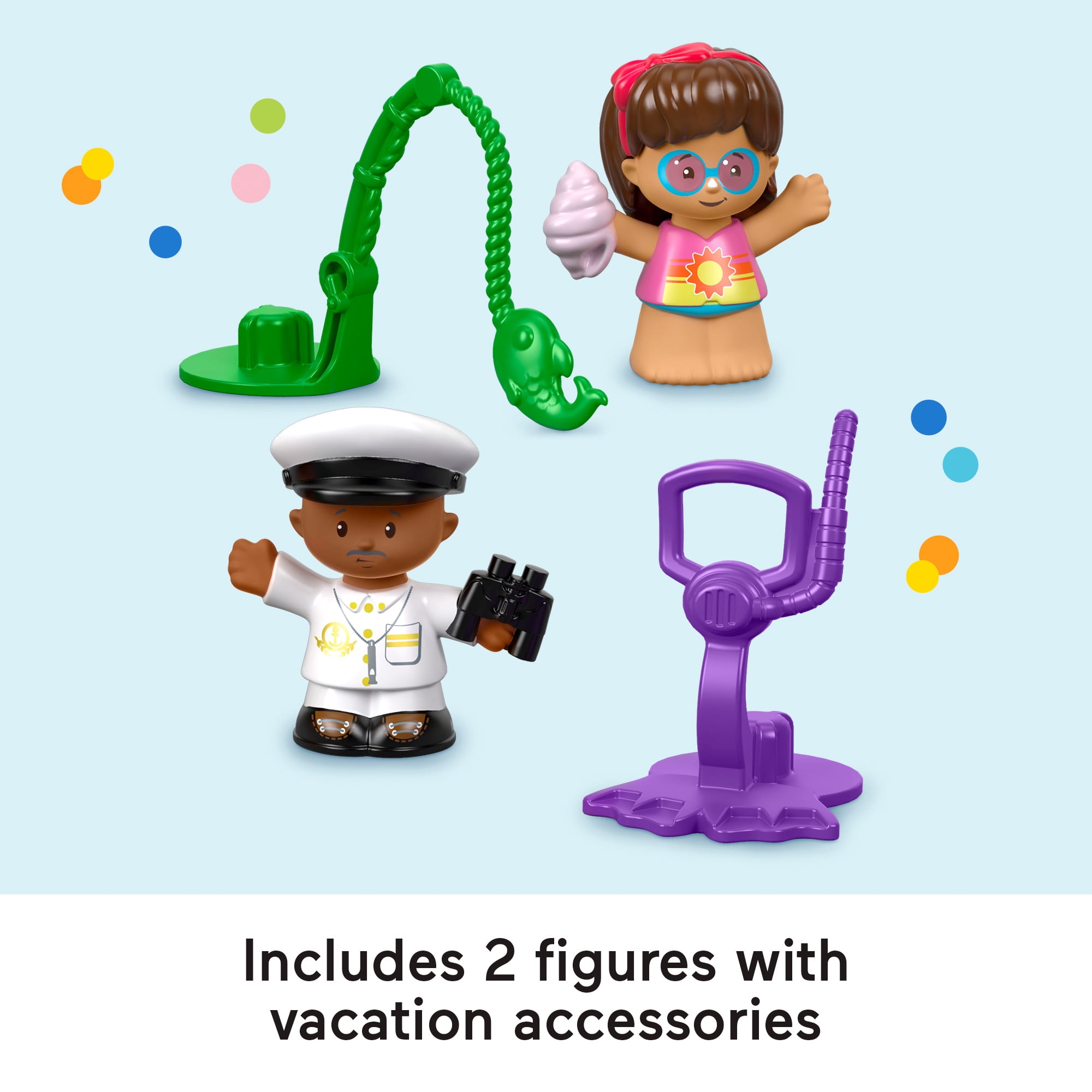 Little People Travel Together Friend Ship Vehicle Playset with Captain Beau & Mia Figures