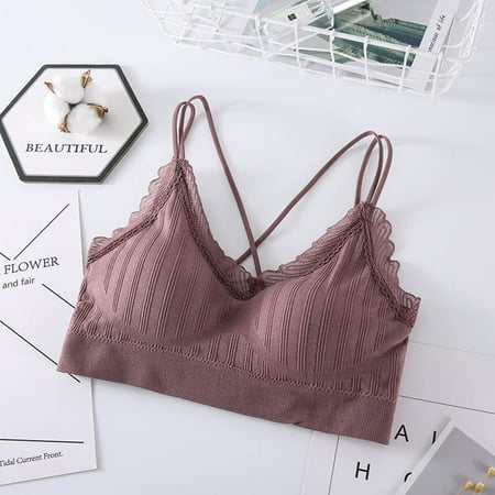 

〖TOTO〗Bras For Women V-Neck Wrapped Chest Lace Sling Cross Beauty Back Threaded Sports Vest