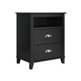thumbnail image 2 of Home Square 3-Piece Set with 2 2-Drawer Nightstands & Wardrobe Armoire in Black, 2 of 15