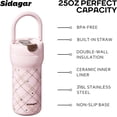 thumbnail image 3 of Sidagar 24oz Ceramic Lined Stainless Steel Insulated Tumbler with Handle, Leak-Resistant Lid, Pink, 3 of 9
