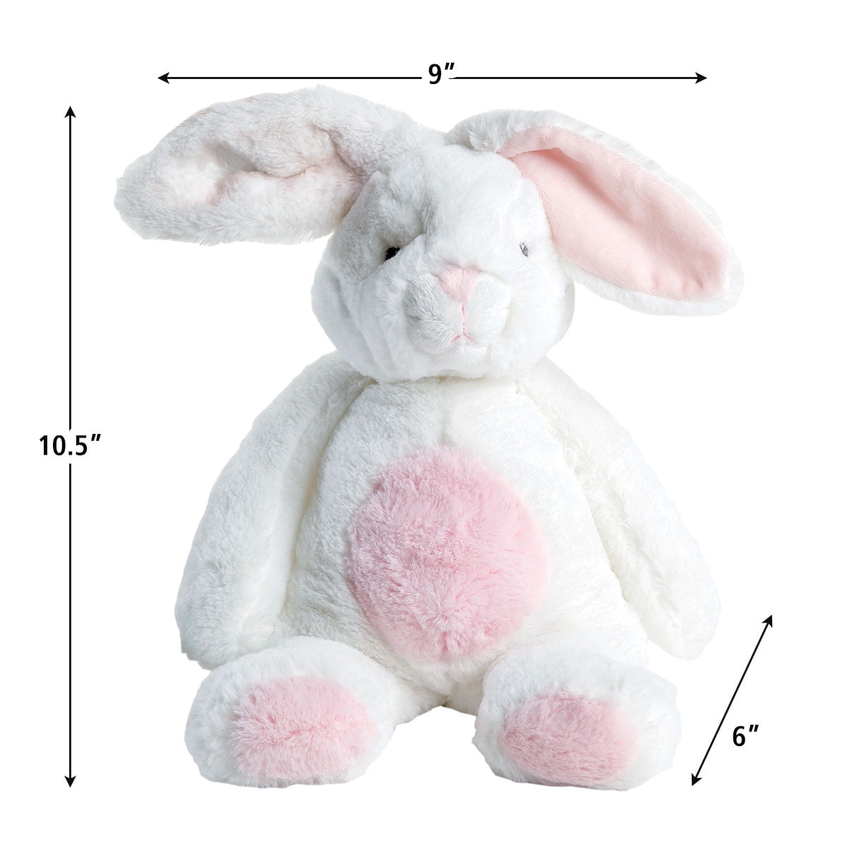 Lillian Vernon Quizzies Bun Bun Easter Bunny Plush Pink - 9" x 6" x 15", Kids Stuffed Animal, Festive, Spring
