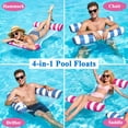 thumbnail image 3 of cyrico 2 Pack Inflatable Hammock Pool Floats for Adults, 4-in-1 Multi-Purpose Water Hammock (Hammock, Saddle, Lounge Chair, Drifter), Pool Floaties for Swimming, Vacation Fun and Relaxation, 3 of 8