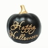 Happy Halloween Black and Gold resin pumpkin
