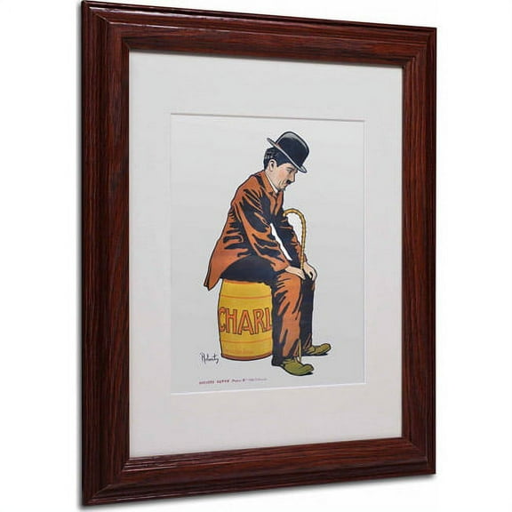 Trademark Fine Art "Chaplin" Matted Framed Art by Vintage Apple Collection, Wood Frame