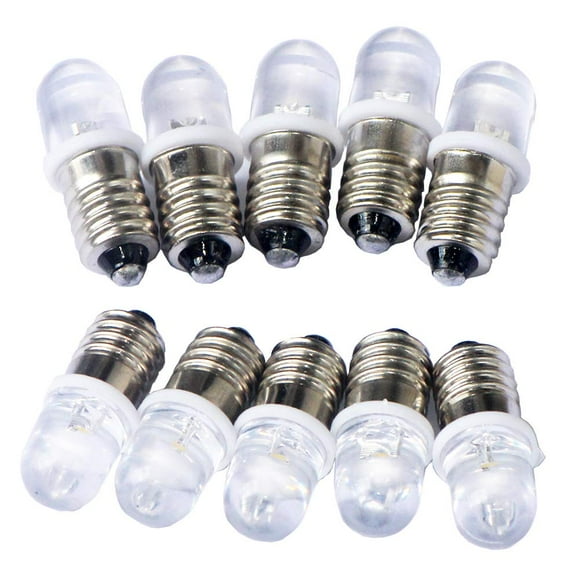 GutReise 10pcs E10 Screw DC3V Cold White Spot Led Bulb Light Lamps +10pcs E10 Base (DC3V, Cold White)