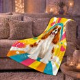 thumbnail image 6 of Cavalier Charles Spaniel Pop Art, Festive autumn celebration Scene, Warm Flannel Blanket for Living Room and Bedroom with Detailed Artwork, Animal Lovers Christmas Gift, Festive Home Decor, 6 of 9