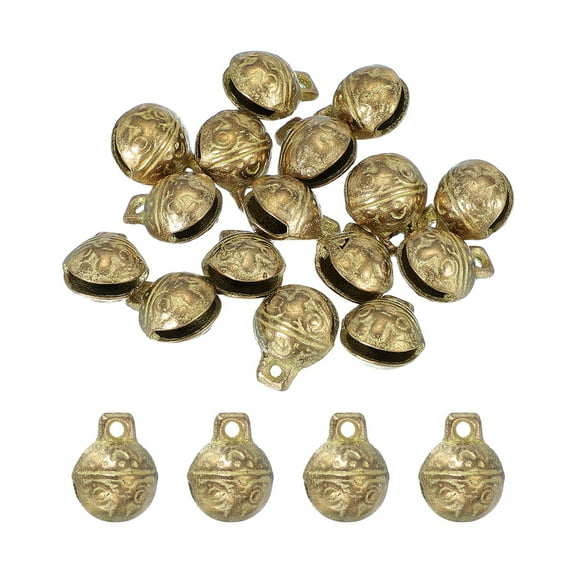 Uxcell 16 Pcs Vintage Mini Brass Bells, 16mm Jingle Bells for Crafts, Small Tibetan Craft Bell for Jewelry Making DIY Crafts Charm Pendants Wind Chimes Home Decoration, Bronze