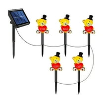 geerera Solar Valentines Day Lights, LED Classic Heart Shape Outdoor Garden Stakes, Set of 5 Waterproof Yard Decorations, Holiday Pathway Lighting, Nighttime Garden Ambiance