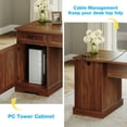 thumbnail image 3 of Casacomoda Home Office Desk with File Cabinet and Drawers, 59" Executive Desk with USB Power Outlet, Storage Cabinet for CPU, Workstation Table for Study, Rich Cherry, 3 of 8