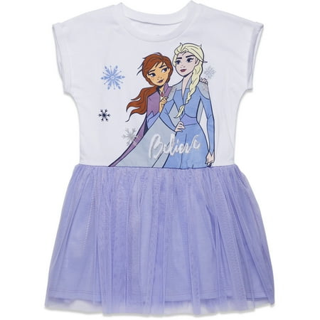 

Disney Frozen Elsa Princess Anna Toddler Girls Tulle Dress White/Purple 3T