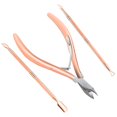 thumbnail image 2 of Cuticle Nippers, 4 in 1 Cuticle Grooming Kit with Cuticle Cutter, Professional Stainless Steel Manicure Pedicure Tools for Nails and Toenails (Rose Gold), 2 of 4