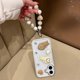 thumbnail image 4 of For iPhone 16 Case with Strap Glitter Heart Double Fishbone Epoxy PC TPU Phone Cover, 4 of 5