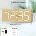 thumbnail image 7 of LIZZ DreamSky Wooden Digital Alarm Clock with Wireless Charging for Bedroom, Bedside Nightstand Clock with Charger Station, USB Port, Large Numbers, Adjustable Volume, Brightness Dimmer, DST, 7 of 7