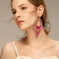 thumbnail image 6 of DESIGNICE Statement Earrings for Women,Alloy Seed Bead Tassels Chandelier Earrings,Dangle Earrings for Women Wife Girlfriend Jewelry Gift,Style6, 6 of 7