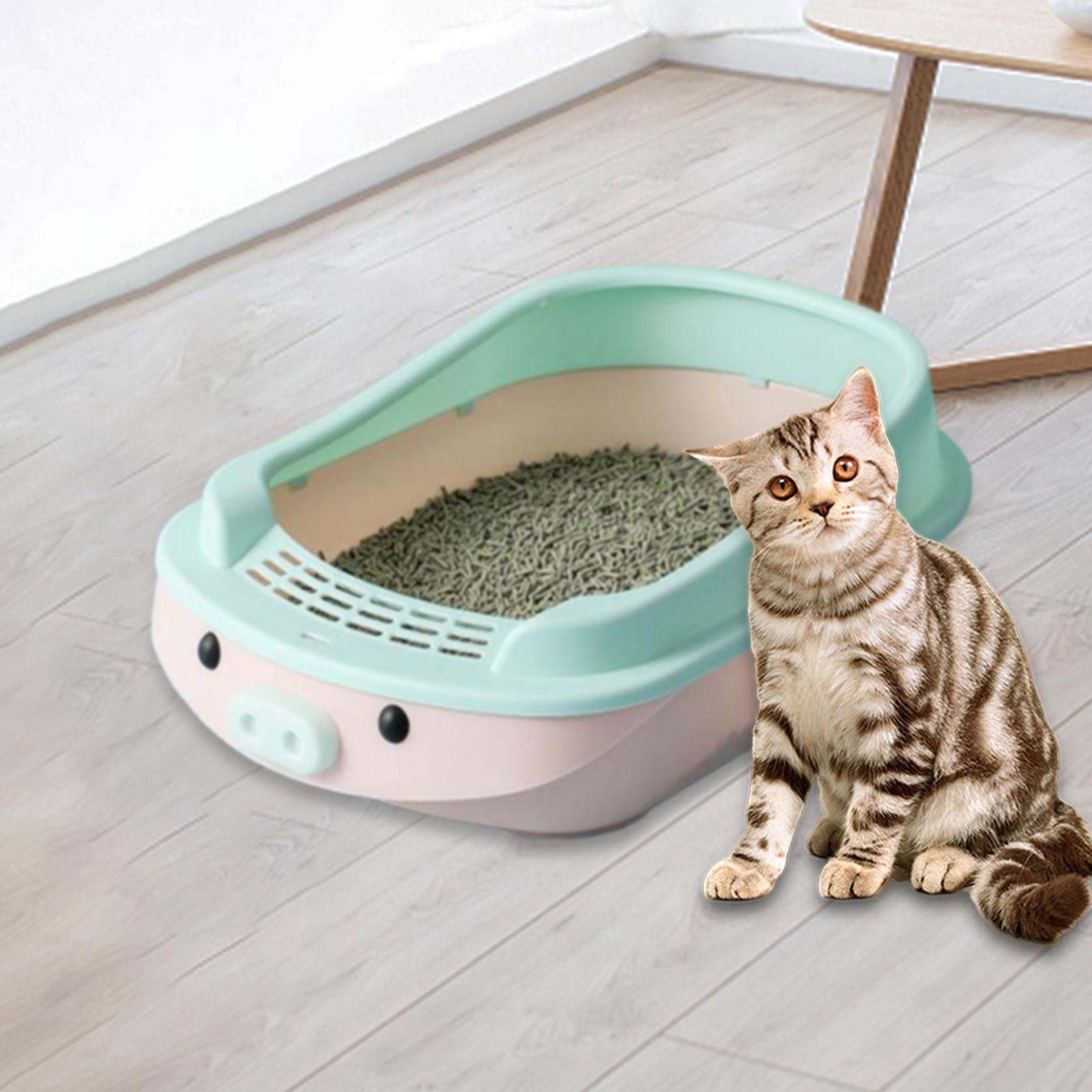 Cat Open Open Air Detachable with High Side, Splashproof Cat Litter Container Kitty Litter Pan Semi Enclosed