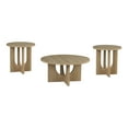thumbnail image 3 of Furniture of America Carmel Modern Solid Wood 3-Piece Round Coffee Table Set, Natural, 3 of 12