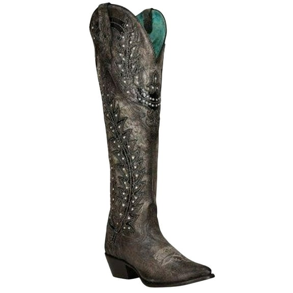 Corral Women's Crystal Western Boot Snip Toe Black 11 M US