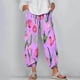 thumbnail image 4 of Pantalones de Mujer Traje Verano Cómodo de Moda Impreso Pantalones Recortados, Pantalones Elásticos Casuales, 4 of 5