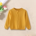 thumbnail image 2 of Coerni Solid Sweaters for Girls Crewneck Button-Up Cardigan Soft Comfy Long Sleeve Knit Tops Kids Back to School Clothes, 2 of 9
