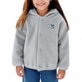 thumbnail image 2 of Bixock Toddler Girls Fleece Jackets Girls Winter Coats Kids Fleece Coat Outerwear Graphic Print Long Sleeve Hooded Button Front Thermal Fall Winter Jacket for Kids 1-6Years, 2 of 6