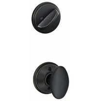 Schlage F59 SIE 716 Siena Interior Knob with Deadbolt, Aged Bronze (Interior Half Only)