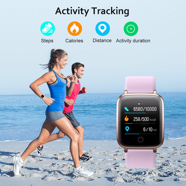 Willful Smart Watch for Women Men with Heart Rate Monitor IP68 Waterproof,  Fitness Tracker Watches Compatible with iPhone and Android Phones Violet