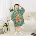thumbnail image 6 of FORMRS Wearable Blanket Hoodie with Sleeves for Kids Cozy Flannel Sweatshirt, Christmas Gingerbread, 6 of 7
