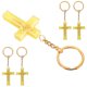 thumbnail image 1 of Night Glow Cross Pendant Key Chain for Decor 5Pcs Golden Plastic Charms, 1 of 5