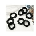 thumbnail image 4 of Spiral Hair Ties , Coil Hair Ties for Thick Hair, Ponytail Holder Hair Ties for Women , No Crease Hair Ties, Phone Cord Hair Ties for all Hair Types with Plastic Spiral(Cloth Black,12 Pcs), 4 of 4