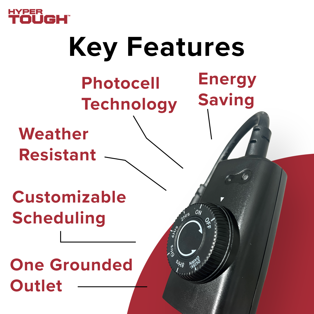 Hyper Tough Dusk to Dawn Outdoor Timer, Photocell, 1 Outlet photo 3