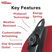 Hyper Tough Photocell Photocell Dusk to Dawn Outdoor Timer, 1 Outlet, 3-Pronged Outlet, 10 Amps