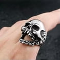 thumbnail image 4 of GKNET Mens Stainless Steel Gothic Punk Biker Zombie Skull Ring Size 7-15-9-Multicolor, 4 of 9