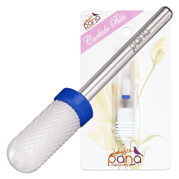 Pana 3/32" White Ceramic Round Top Small Barrel Nail Drill Bit - Medium Grit