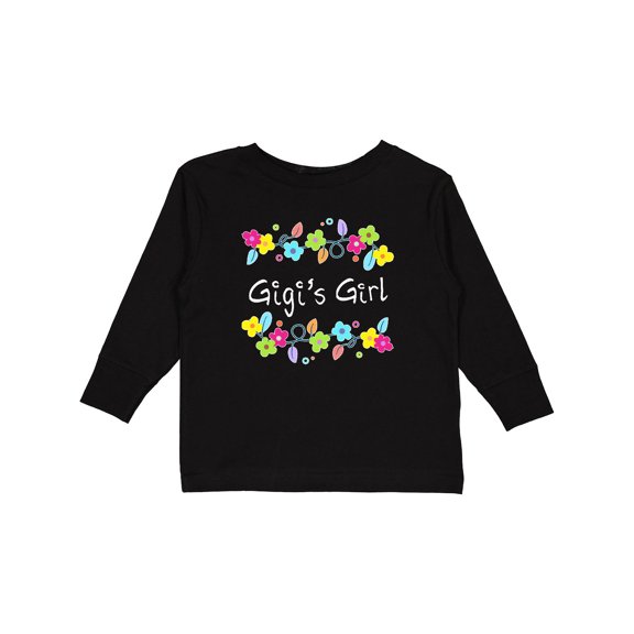 Inktastic Gigis Girl Bright Flowers Girls Long Sleeve Toddler T-Shirt