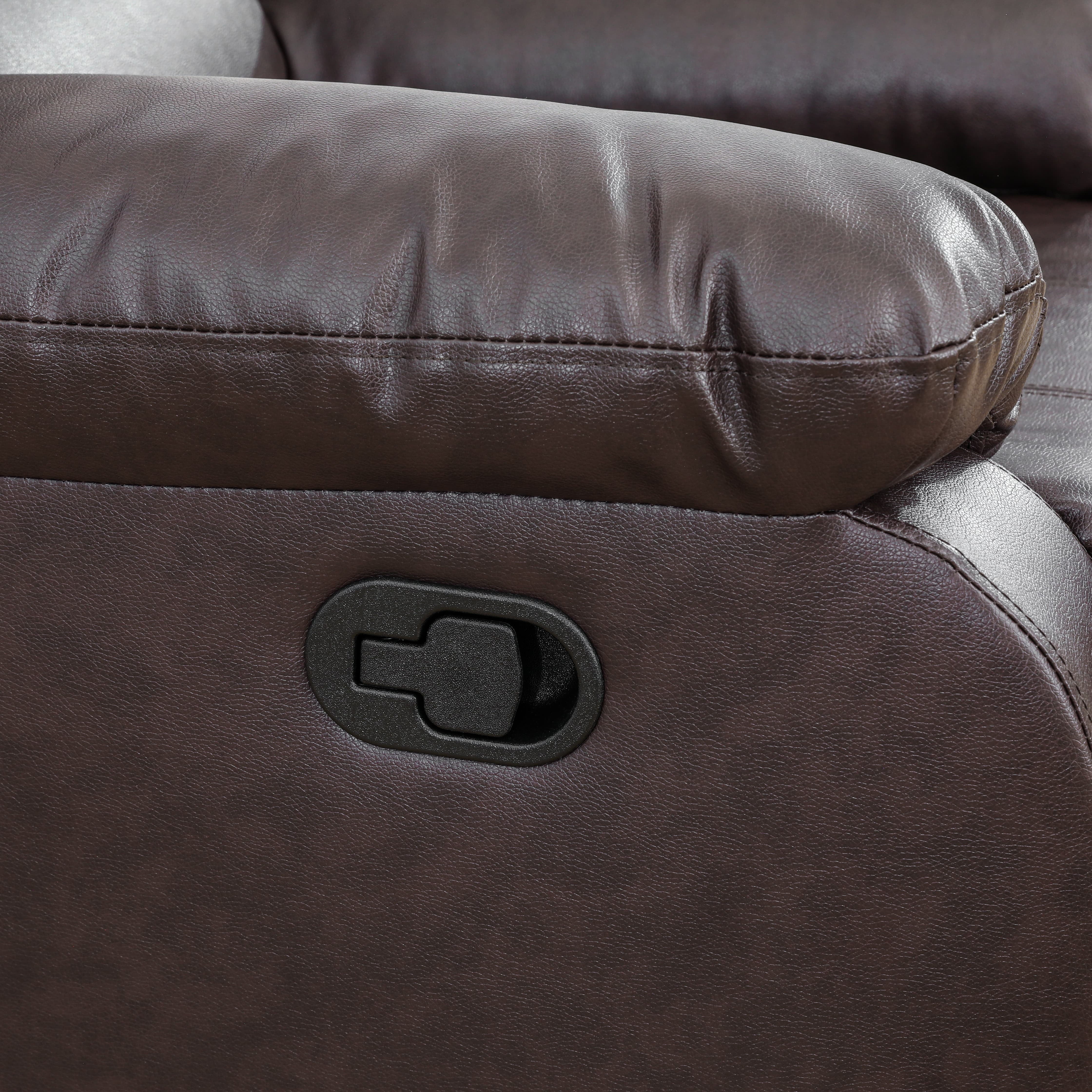 TrumanPick Manual Recliner Chair, Overstuffed reclining Armchair Home Theater Sofa Recliner for Living Room, Brown