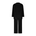 thumbnail image 3 of Leisure V Neck Pullover With Long Sleeves And Pocket Trousers Multicolor Women's Suit Winter Outfits for Women Petite Suit Mike Pants Women Wedding Jumpsuits for Women Bride Womens Snowmobile Pants, 3 of 5