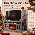 thumbnail image 5 of CHITOOMA 1400W Electric Fireplace TV Stand TV Console with 23″ Fireplace for up to 75 inch TVs with Adjustable Shelves,Grey, 5 of 10