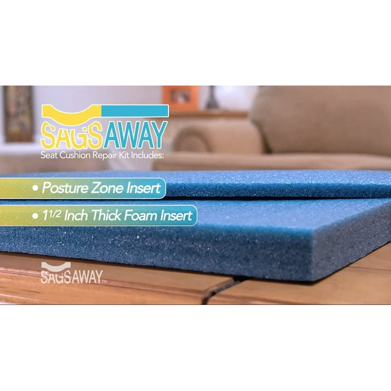 Sagsaway Regular 15in Thick Cushion Insert and 5in Posture Zone for Support of 1 Saggy Seat Military Grade Foam to Add Thickness and Delay Replacing S