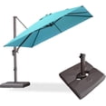 thumbnail image 1 of PURPLE LEAF 8' X 8' Cantilever Patio Umbrella with Base Included Square Umbrella with 360° Rotation and Aluminum Offset Hanging Outdoor Umbrella for Pool Garden Backyard Deck, Beige, 1 of 7