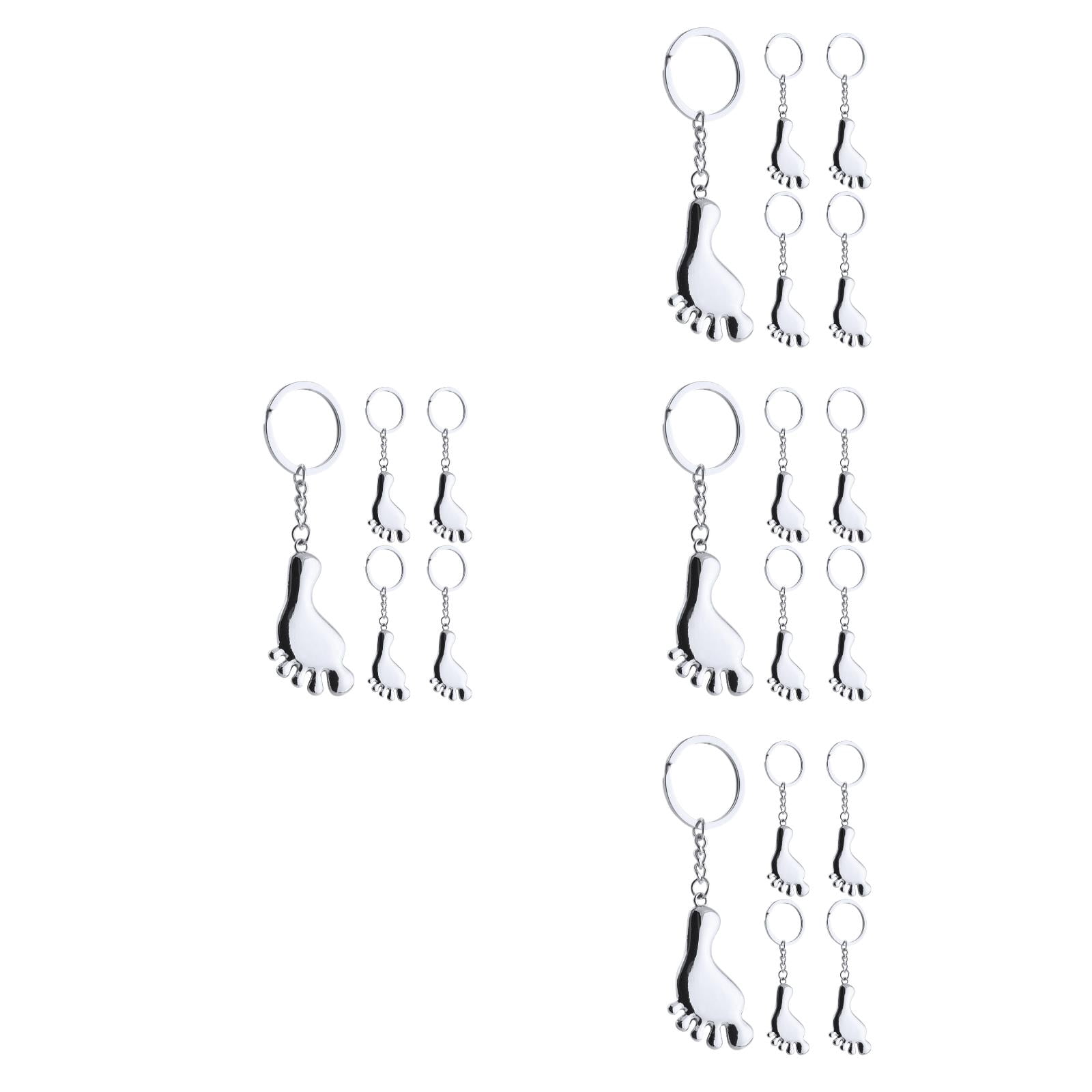Masteelf 20 Pcs Feet Shaped Keychain Decorative Key Ring Holder Pendant Delicate Keychain Exquisite Footprint Keychain Decorative Keyring