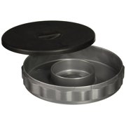 H634 2 Piece Glass Rimmer Tray with Non-Slip Top, Silver Black, Ship from USA,Brand Tablecraft