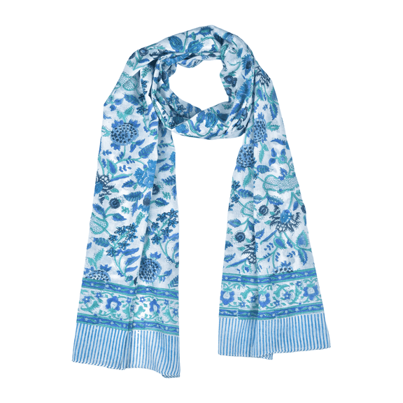 Cotton Head Scarves| Lightweight Travel Scarf for Women | Hand Block Printed Cotton Wrap | Breathable Fabric Scarf | Summer Style for Women | Soft Daily Wear | 72 x 20 Inches