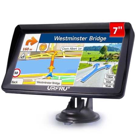 URFRU 7 inch GPS Navigation with Offline Maps for Truck, RV, Pickup and Car