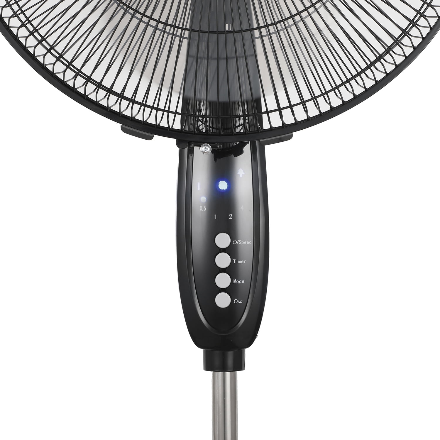 BLACK+DECKER 16-In. 3-Speed Dual-Blade Oscillating Stand Fan with Remote, Black, BFSD116B
