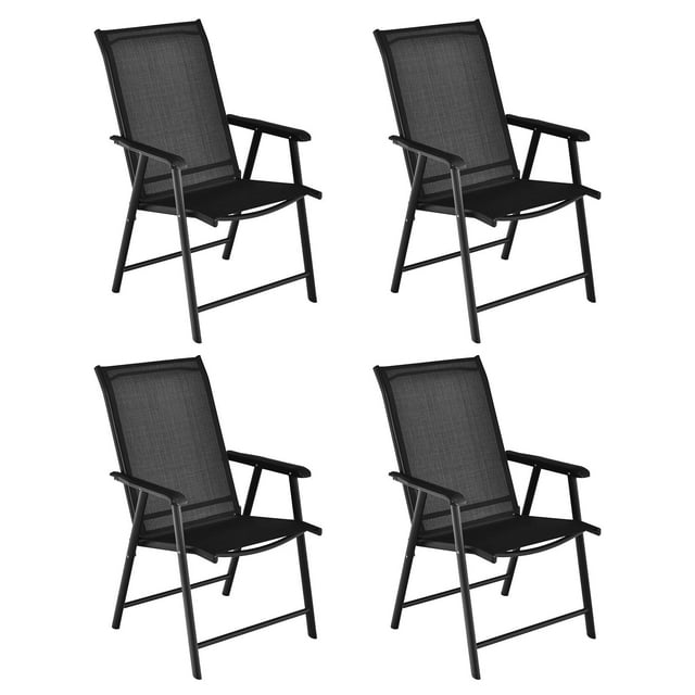 Giantex Chaise de Salle à Manger Pliante, Chaises Portatives avec Accoudoirs pour Usage Intérieur et Extérieur