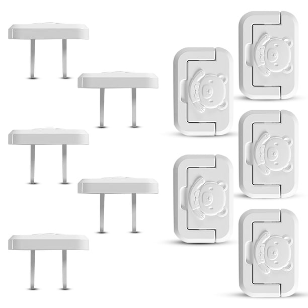 Protectores de enchufes de dibujos animados para bebé, Protector de seguridad infantil ignífugo, tapas seguras para interiores y exteriores, 10 piezas