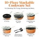 thumbnail image 2 of GOTHAM STEEL Juego de 10 ollas y sartenes de cobre antiadherentes, juegos de utensilios de cocina, juego de ollas y sartenes antiadherentes que ahorran espacio, juego de utensilios de cocina antiadher, 2 of 5